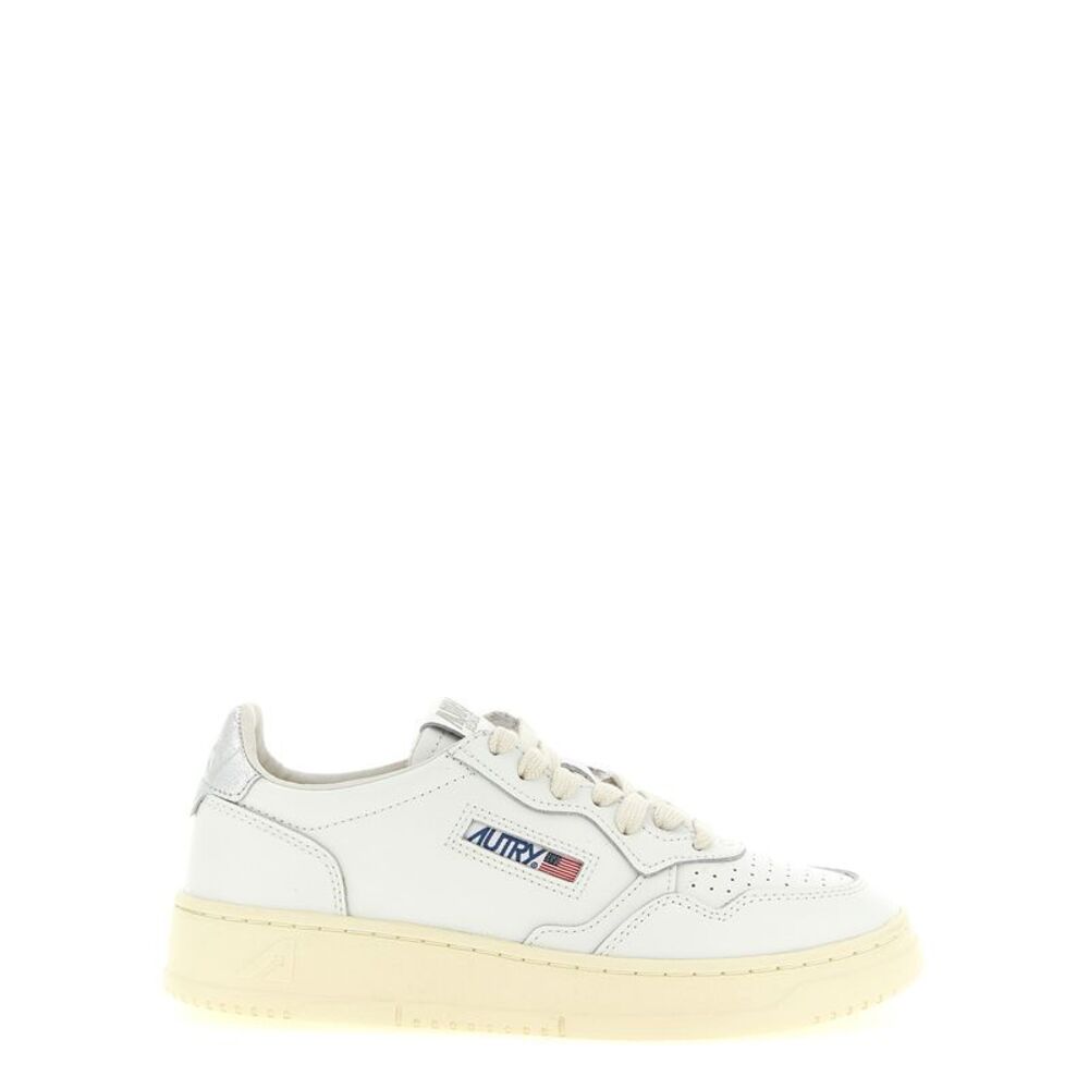 Autry Silver Cowhide Low Top Women's Sneakers